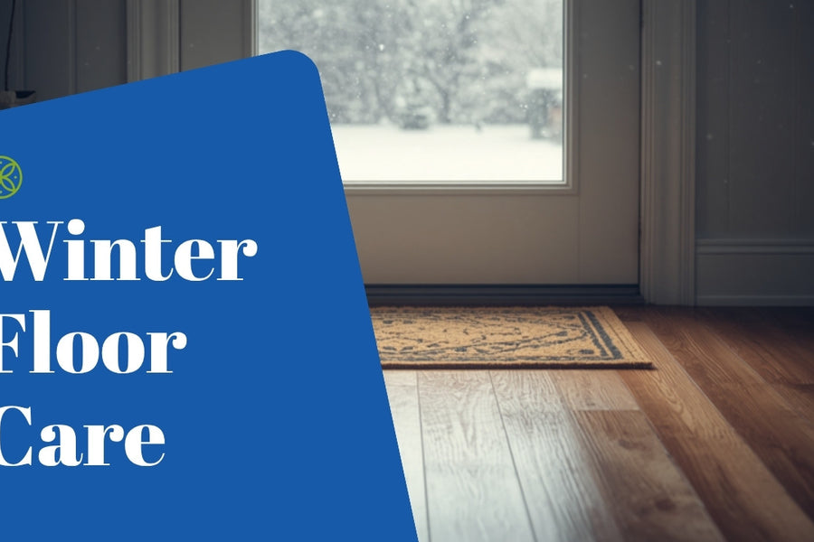 Winter boots on a tray in a home entryway - winter floor care in Ontario