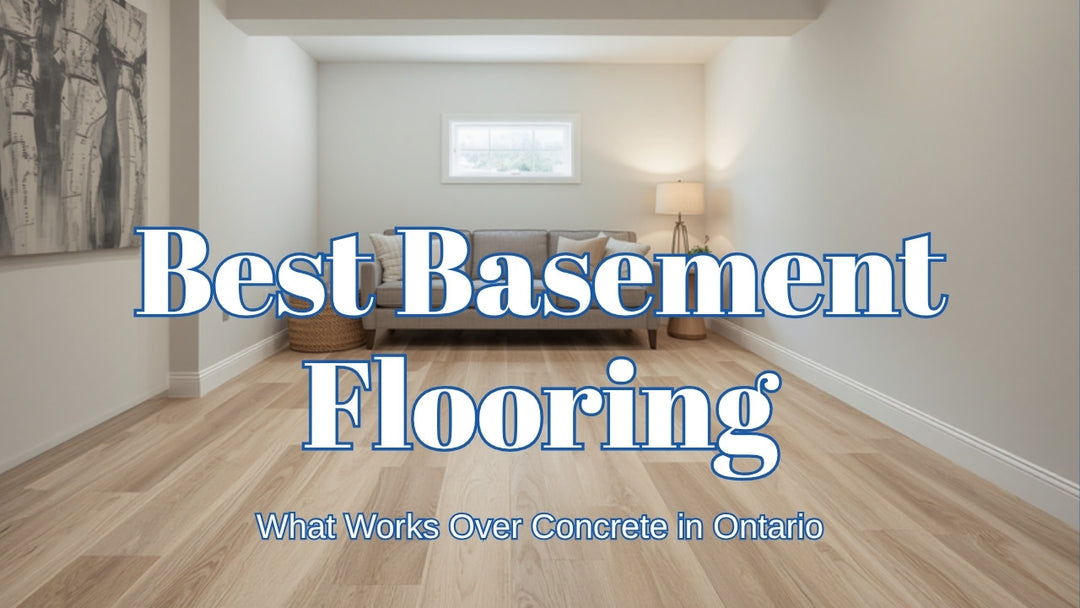 Finished basement with vinyl plank flooring - best basement flooring for Ontario homes