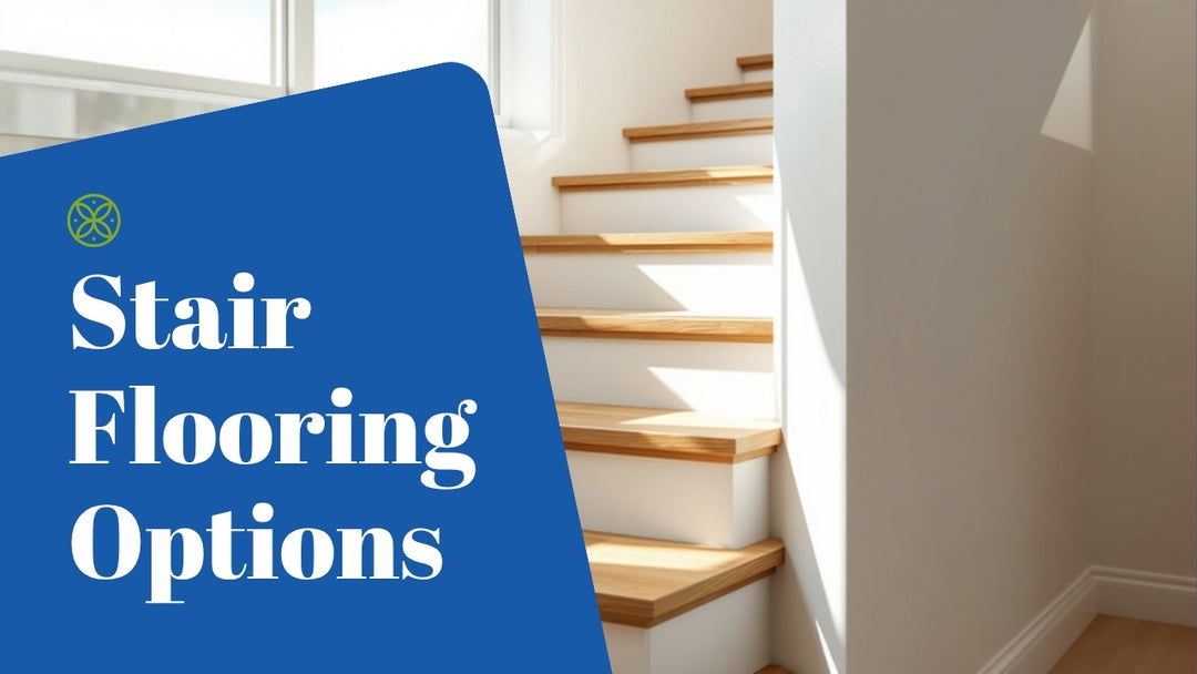 Staircase with wood treads and white risers - stair flooring options