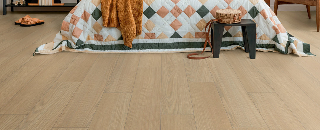 Fuzion laminate flooring with durable, scratch-resistant, and water-resistant options. 