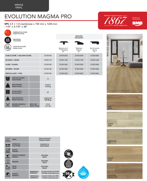 Bark - 1867 Luxury Vinyl 4.5mm Evolution Magma Pro