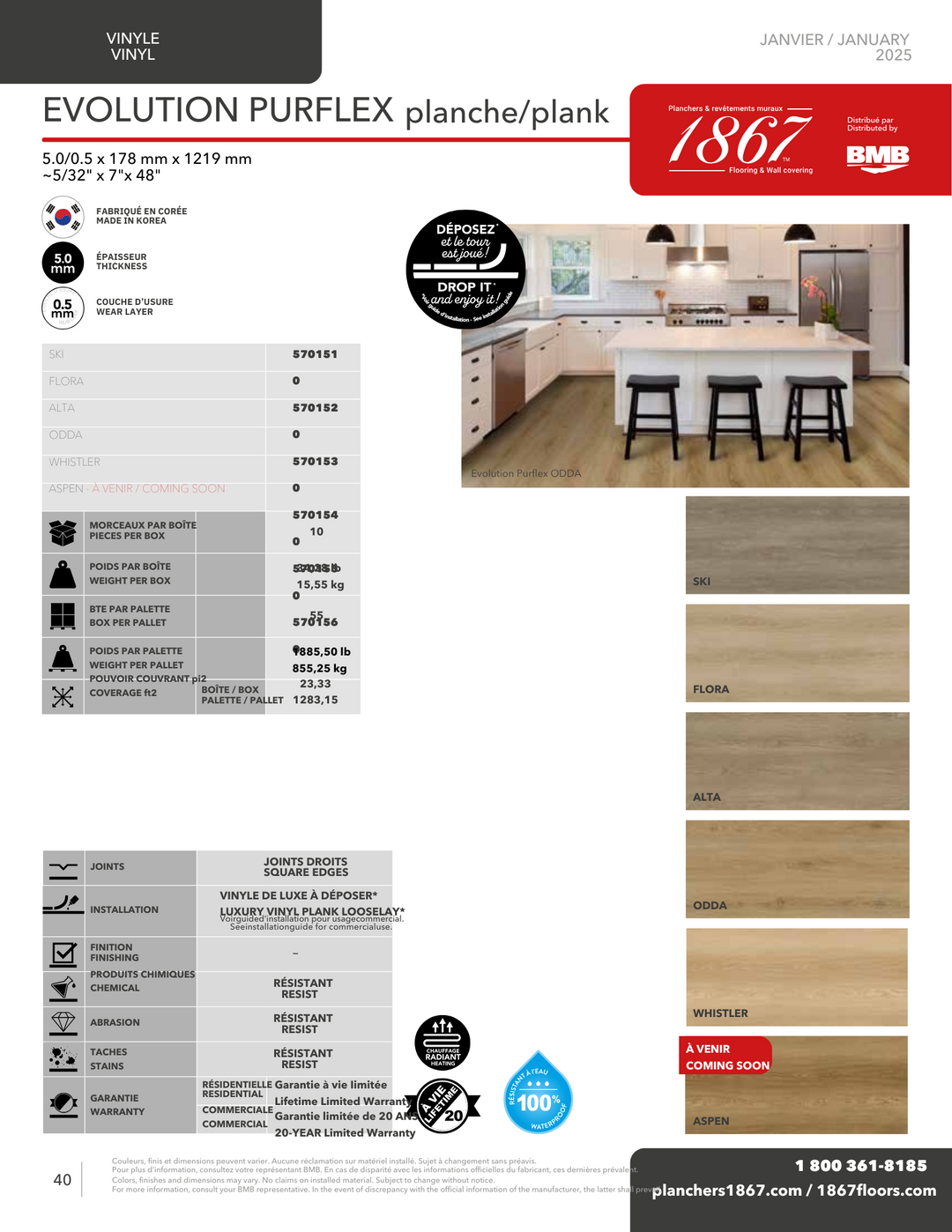 Odda- 1867 Evolution Purflex 5mm Vinyl Looselay