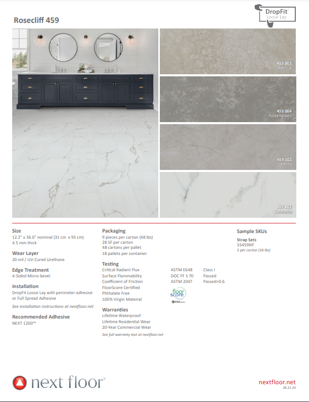 Breccia 459 003 Nextfloor 4.5mm Loose Lay Rosecliff 459