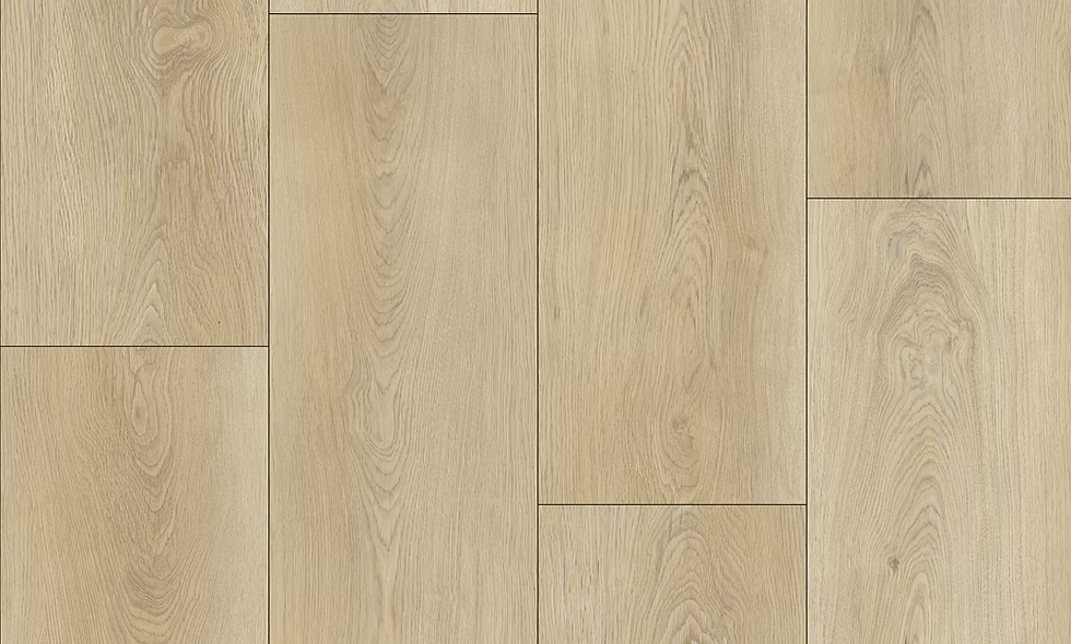 Close-up of loose lay 5mm vinyl by Woden. Showing real wood texture. Available at Advanced Flooring Waterloo. 