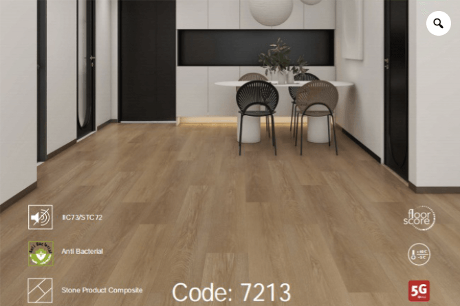 A modern bedroom which displays the beautiful look of Riche vinyl flooring.