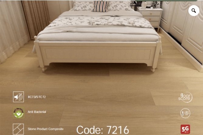 A modern bedroom which displays the beautiful look of Riche vinyl flooring.