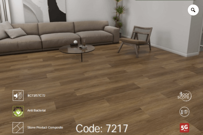 A modern bedroom which displays the beautiful look of Riche vinyl flooring.