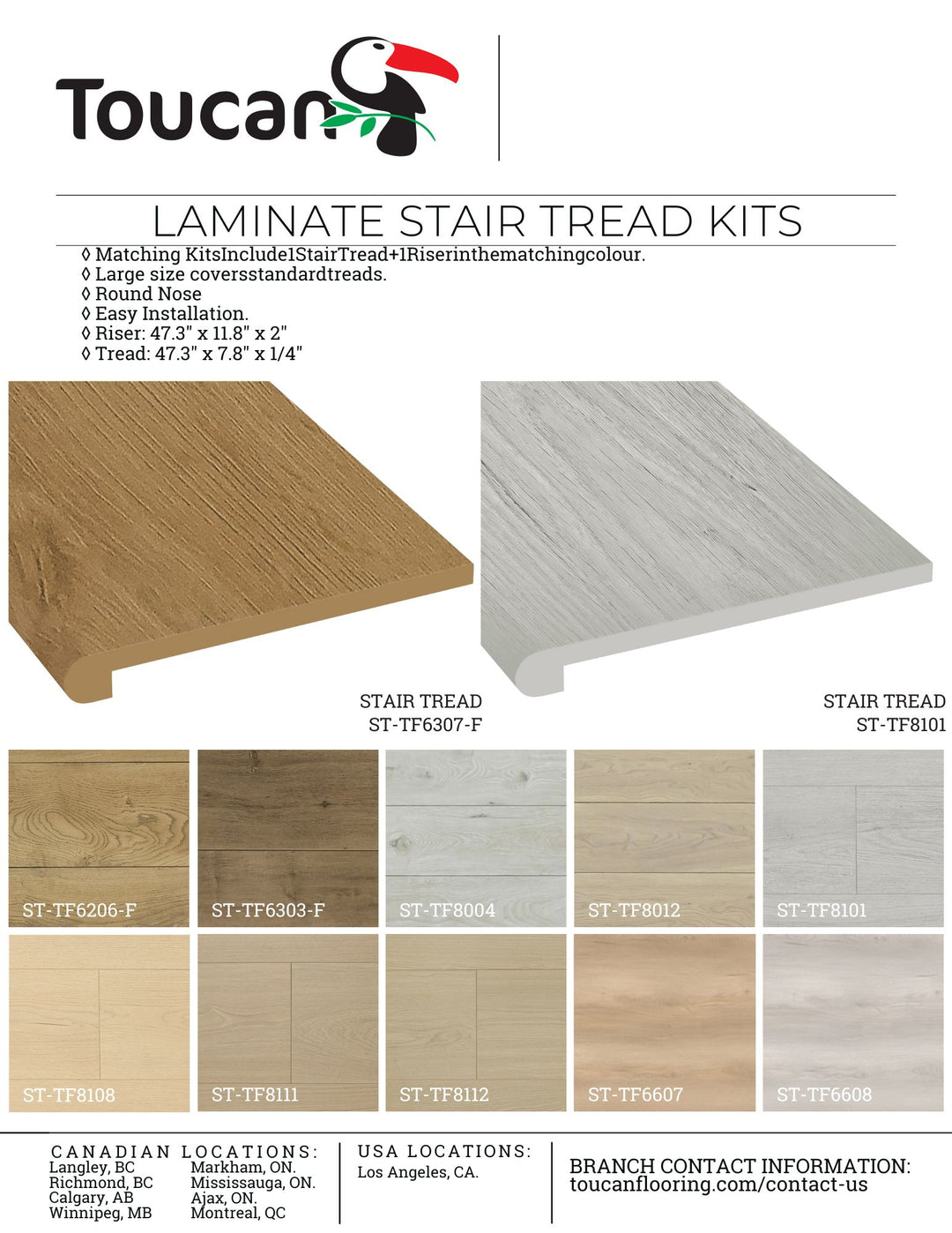 Laminate Risers Laminate Stair Set-TF TOUCAN LAMINATE TREAD & RISER – ADVANCED FLOORING