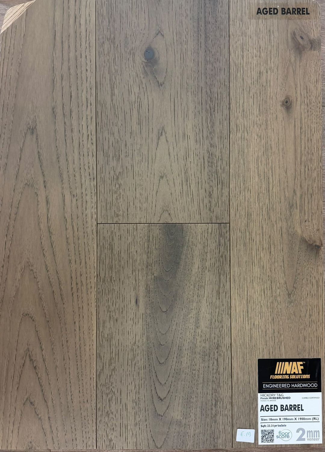 Aged Barrel - NAF 7.5''x18mm HICKORY Engineered Hardwood