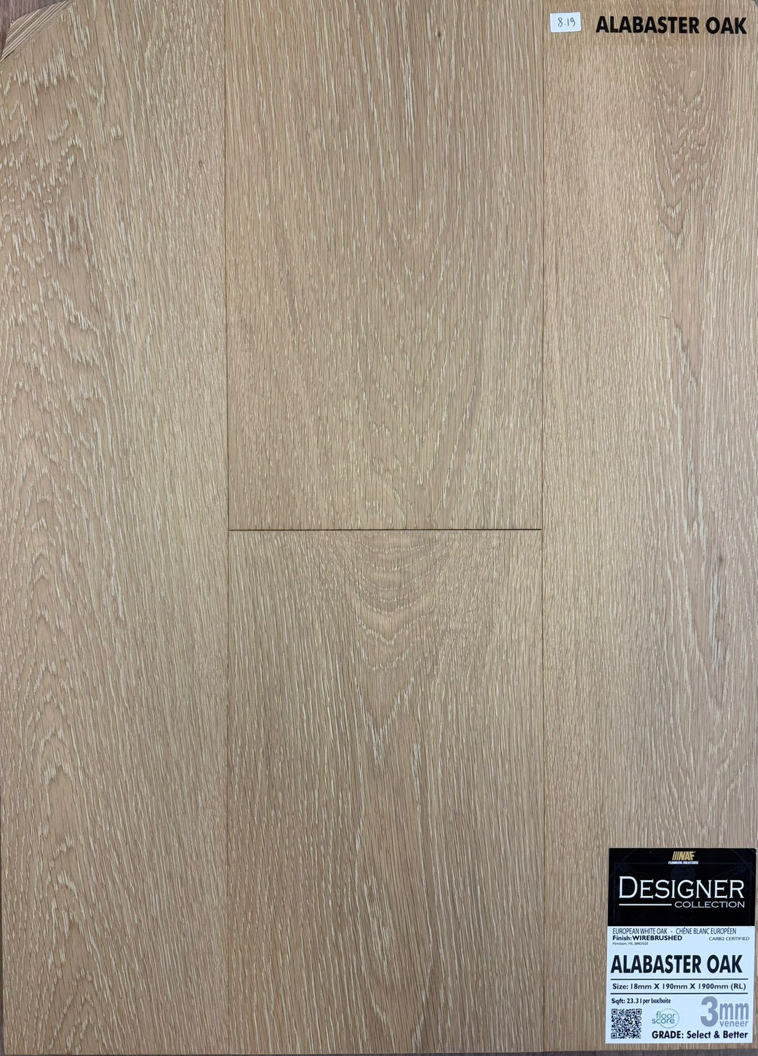 Alabaster Oak - NAF 7.5''x 18mm DESIGNER Oak Engineered Hardwood