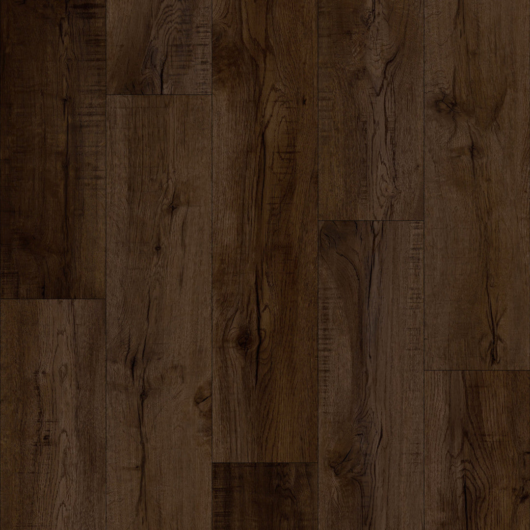 A durable, waterproof SPC vinyl offers a natural wood look, scratch resistance.