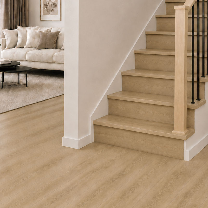 Everest 57602414 - 1867 Flooring 9mm Vinyl Evolution Apogee - matching WPC stair kit installed