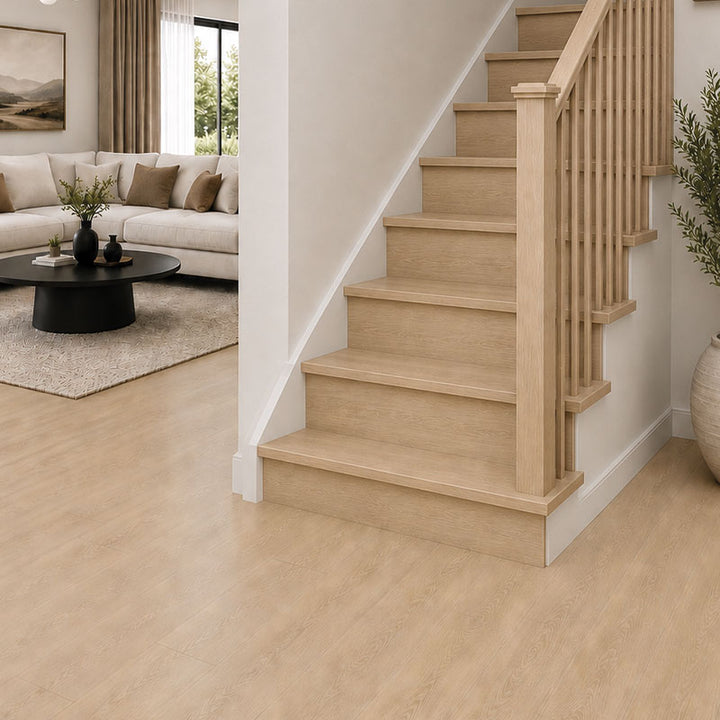Pinacle 57606335 - 1867 Flooring 9mm Vinyl Evolution Apogee - matching WPC stair kit installed