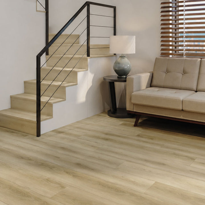 Summit 57602105 - 1867 Flooring 9mm Vinyl Evolution Apogee - matching WPC stair kit installed