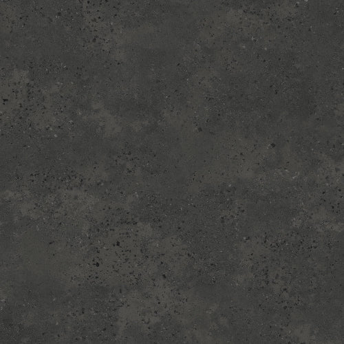 A close-up image of a black luxury vinyl tile with a textured pattern.