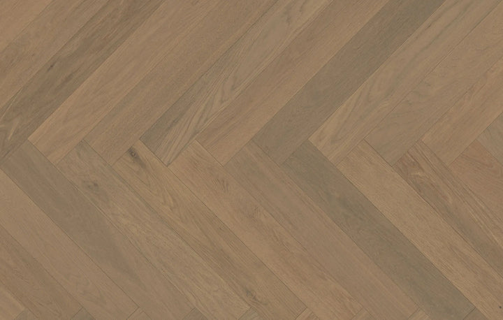 Blush Cove Herringbone - Fuzion Victoria White Oak 5" x 9/16" x 24" Engineered Hardwood