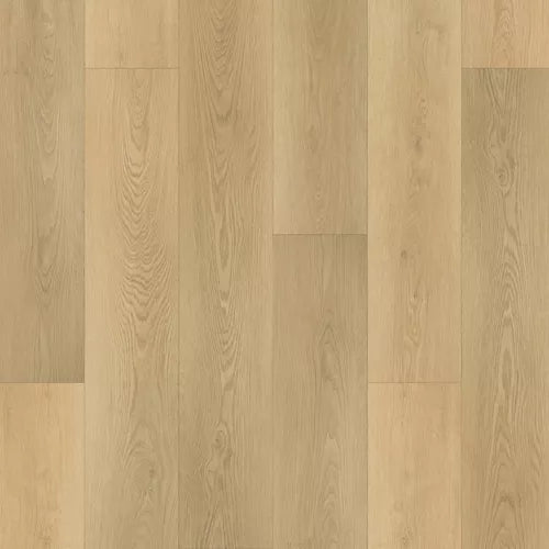 Light oak wood flooring planks with a natural grain pattern in warm beige and tan tones.
