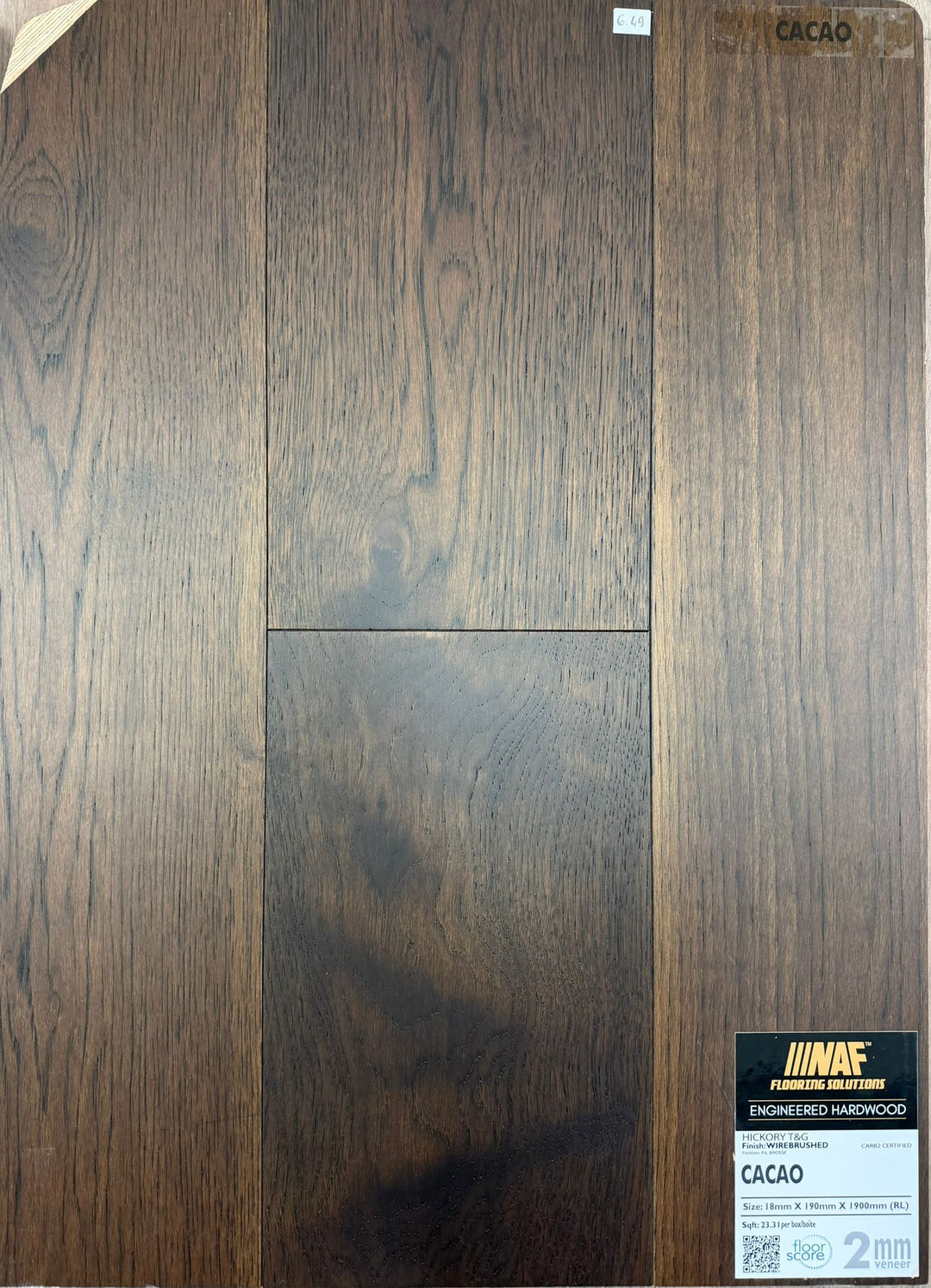 Cacao - NAF 7.5''x18mm HICKORY Engineered Hardwood