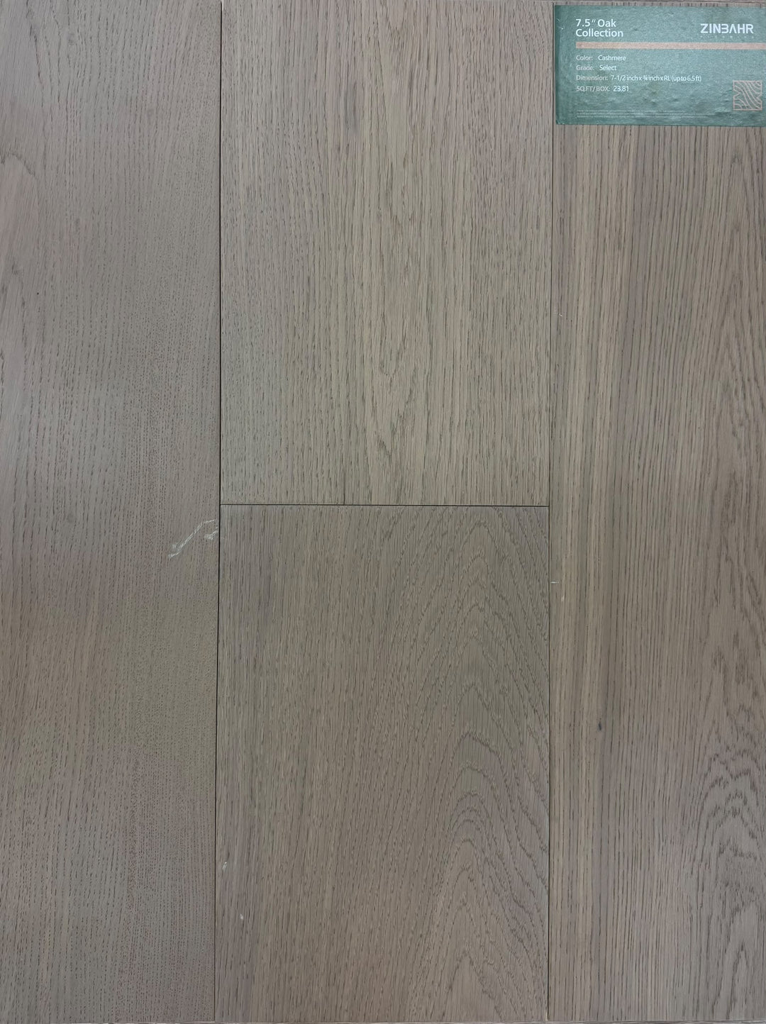 Cashmere - Zinbahr 7.5" Oak Collection Engineered Hardwood ¾"