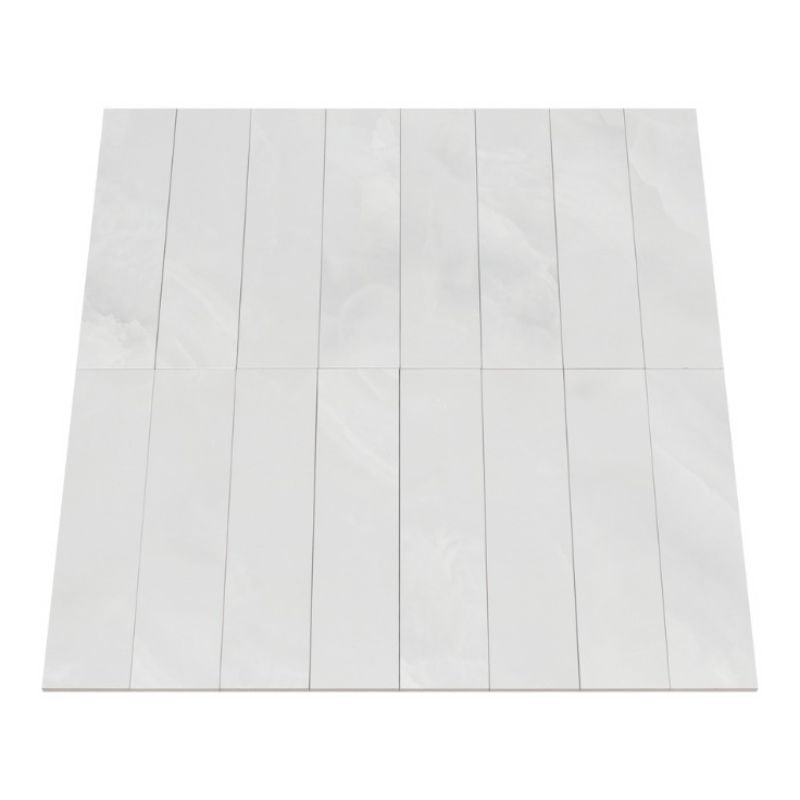 Ceratec tile flooring Bianco 3x12 – elegant white porcelain tile for bathrooms and kitchens, available at Advanced Flooring Waterloo with Canada-wide delivery.