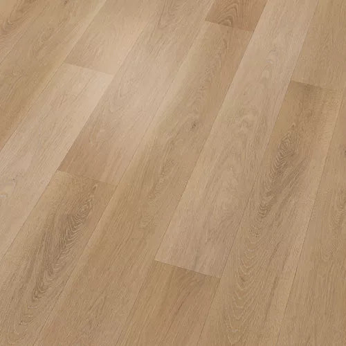 Light oak wood flooring planks with a natural grain pattern and warm beige-brown tones.