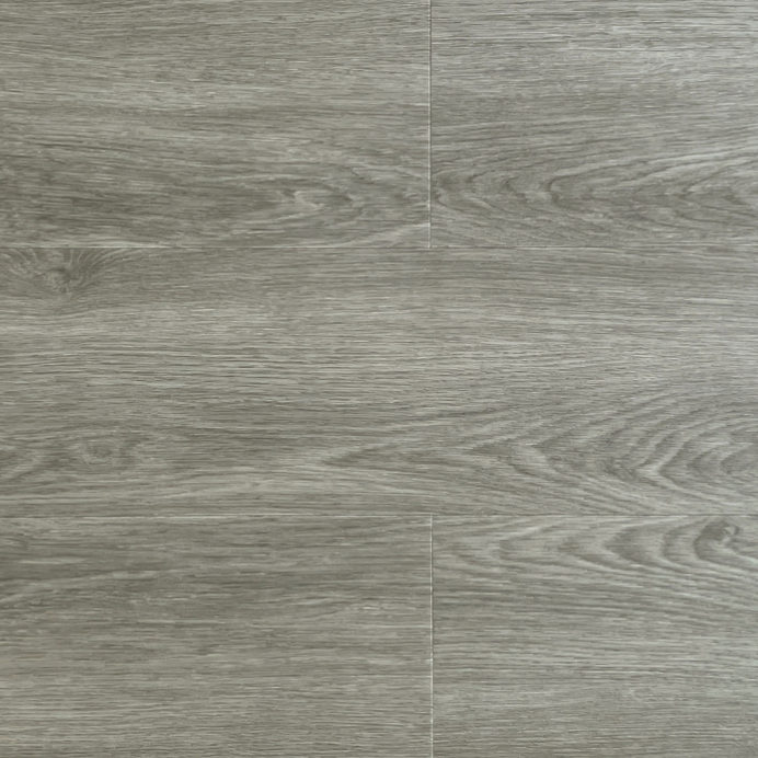 Close-up of a gray wood-patterned tile