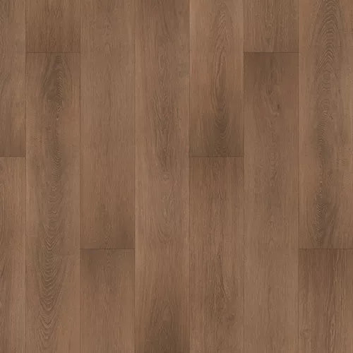 Brown wood plank flooring with a realistic grain pattern and staggered panel layout.
