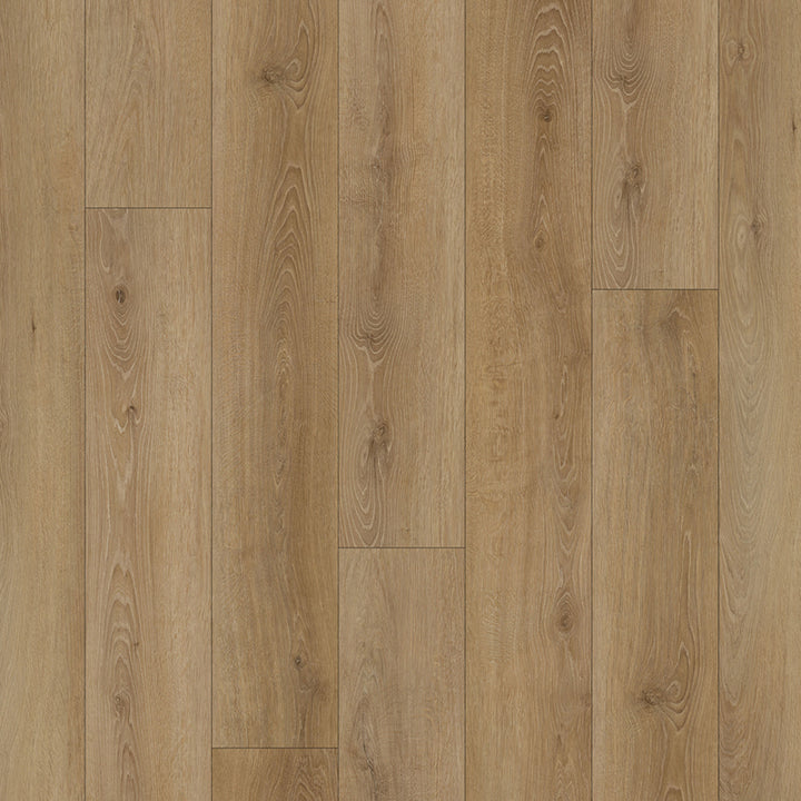 Close-up of wooden flooring with a natural brown color and visible grain pattern.