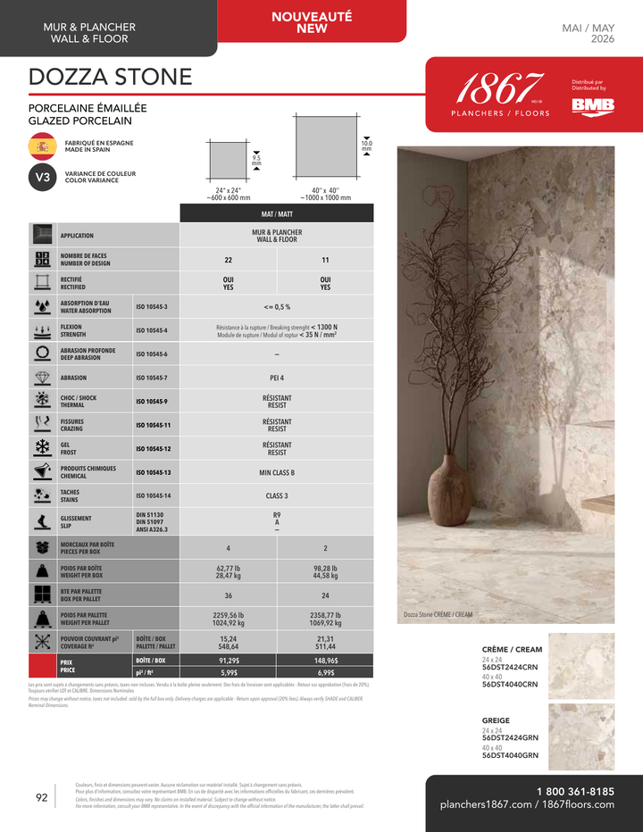 Dozza Stone - 1867 Porcelain Tile
