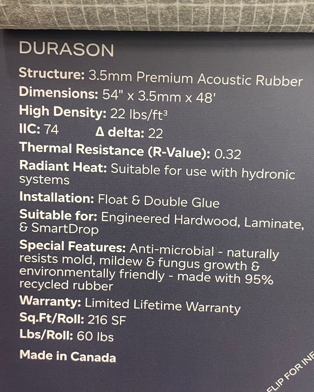 Dura-Son 3.5 mm Premium Acoustic Rubber Fuzion Underlay