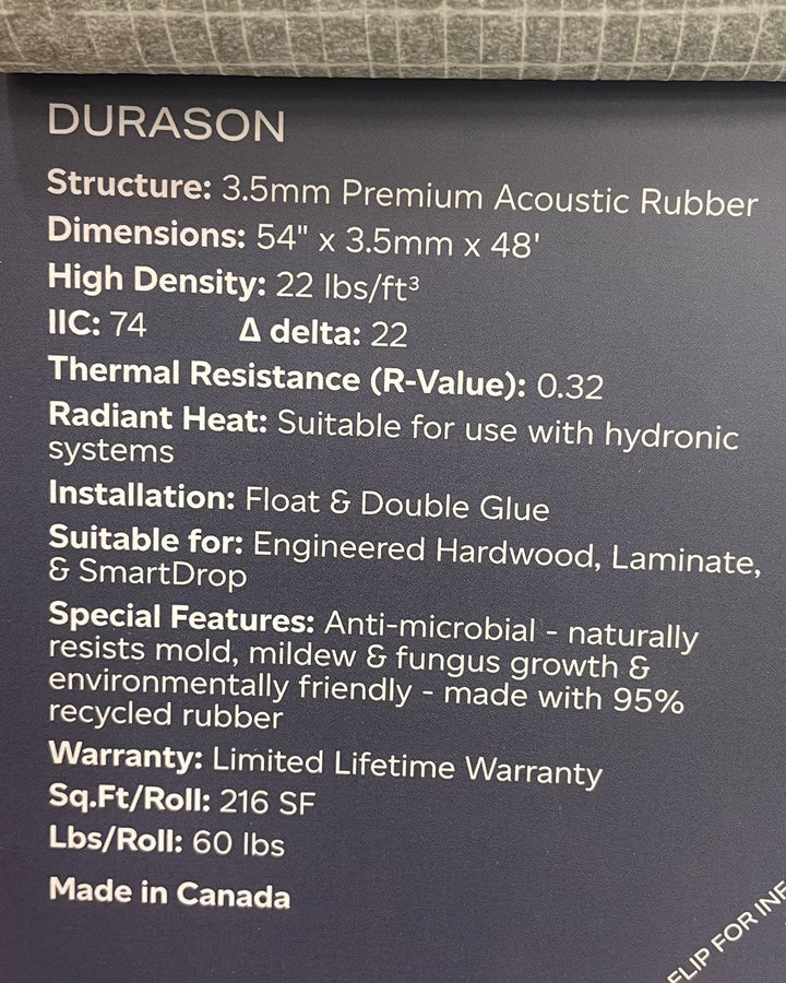 Dura-Son 3.5 mm Premium Acoustic Rubber Fuzion Underlay