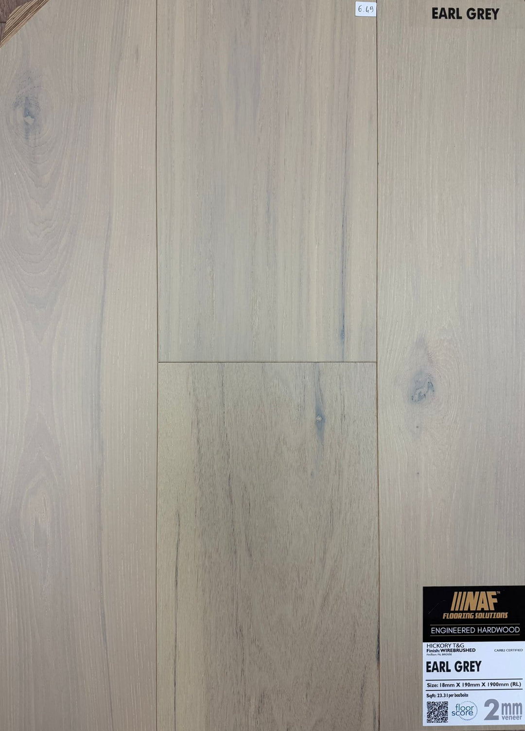 Earl Grey - NAF 7.5''x18mm HICKORY Engineered Hardwood