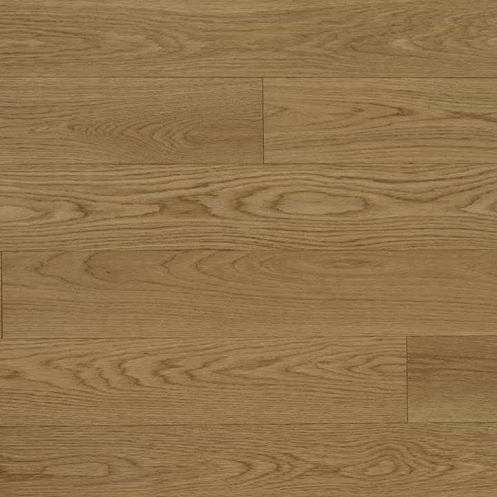 Close-up of a wooden floor with a warm brown color and visible grain pattern.