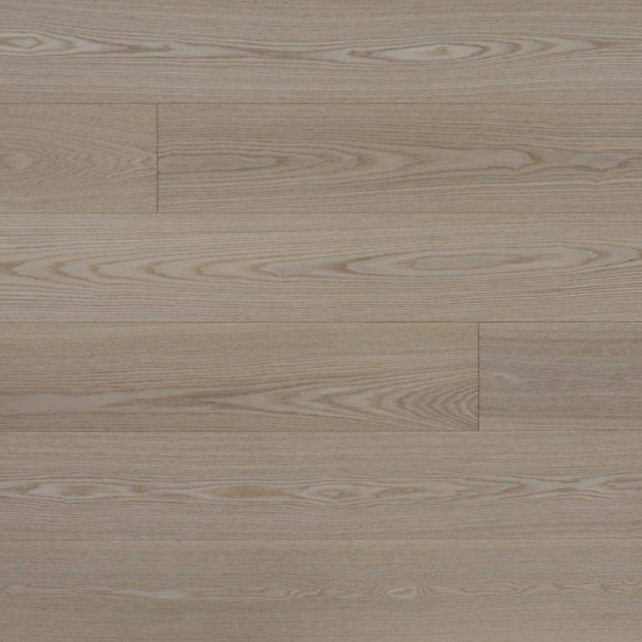 A close up of VIDAR premium white ash engineered hardwood flooring.
