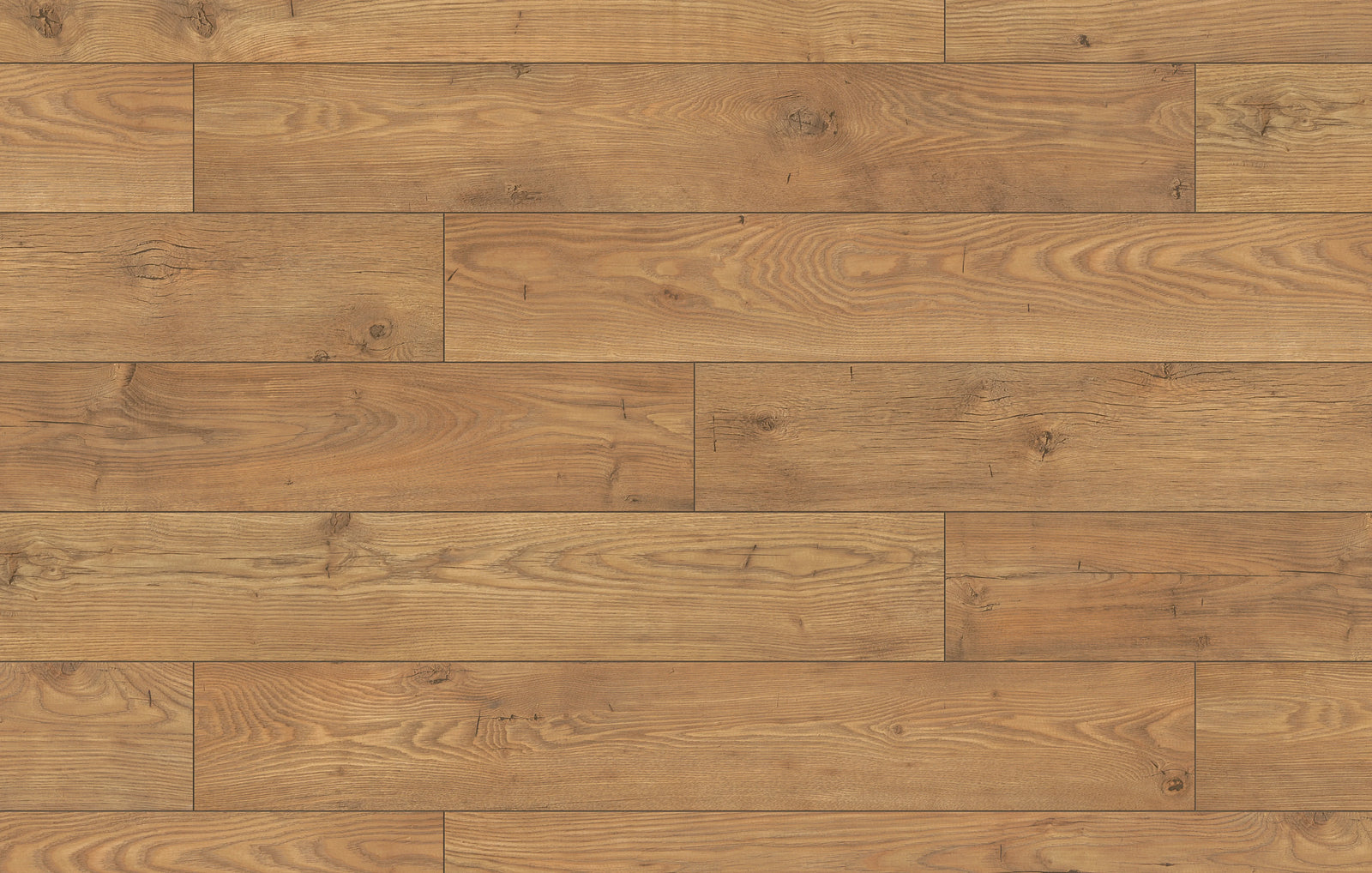 Close-up of wooden flooring with a warm brown color.