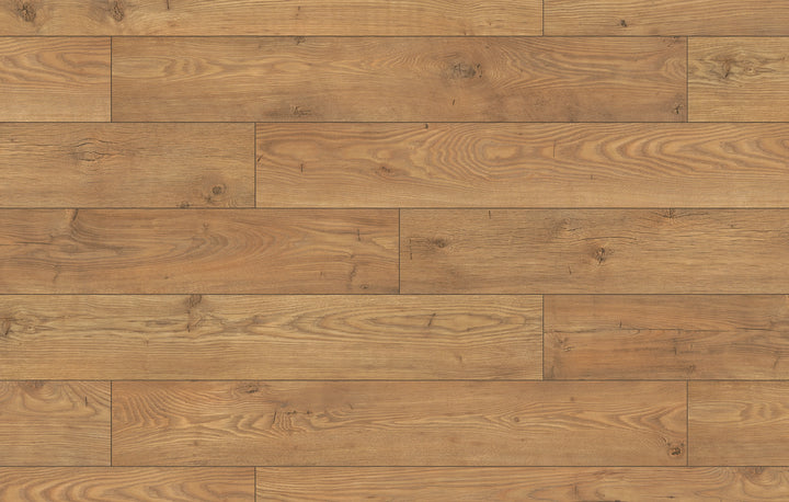 Close-up of wooden flooring with a warm brown color.