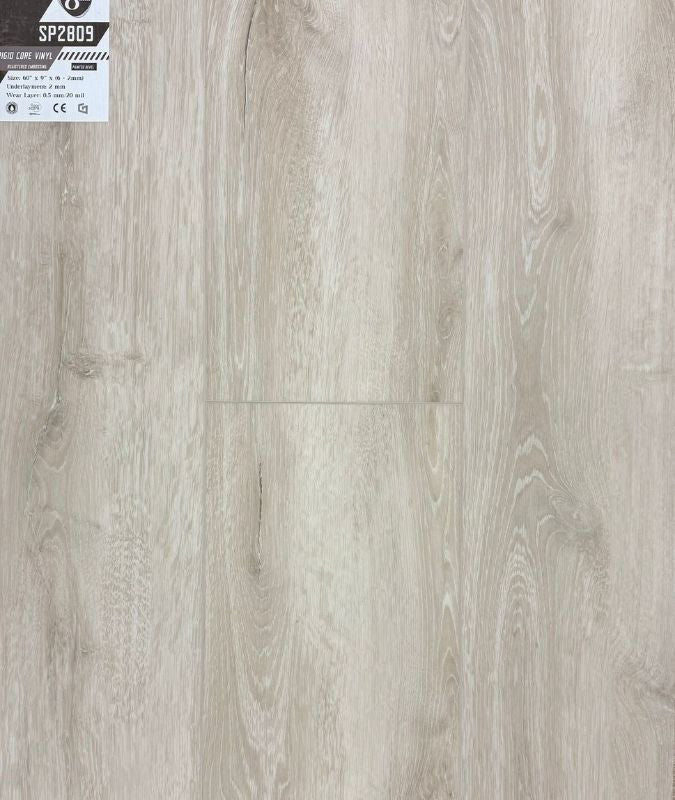 GreenTouch SP2809 SPC luxury vinyl flooring sample board, modern design, 20 mil wear layer, strong waterproof protection.