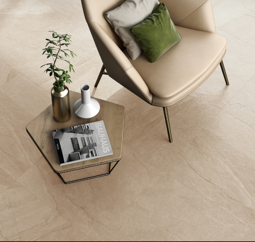 Halley 1867 porcelain tile in stone-look finish, matte surface.