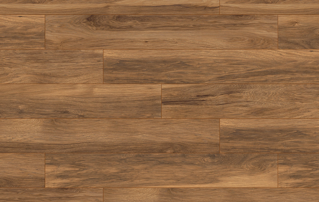 Close-up of a wooden floor with a brown finish