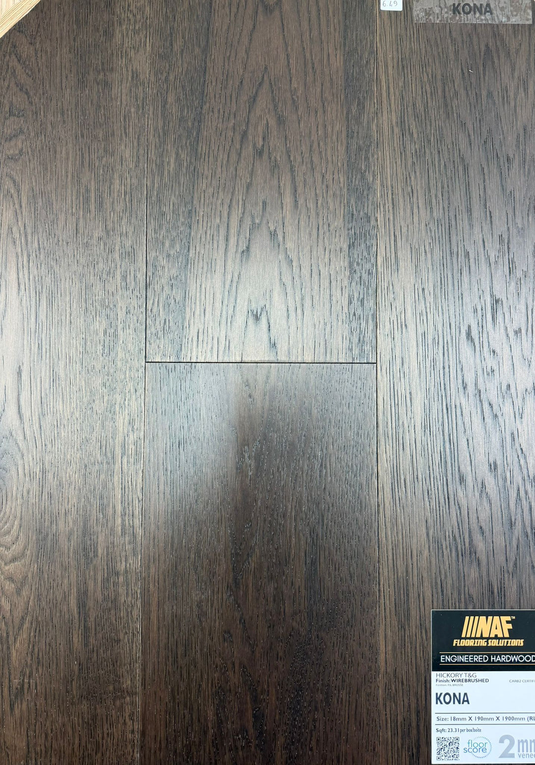 Kona - NAF 7.5''x18mm HICKORY Engineered Hardwood