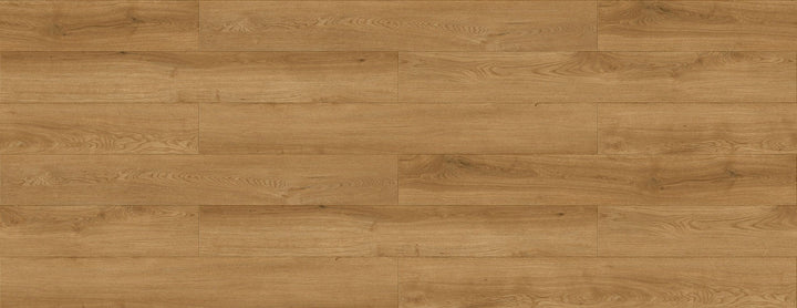 LV323 Tremblant medium oak wood look laminate plank flooring with a natural grain pattern and warm tan-brown tones. Available at Advanced Flooring Waterloo. 