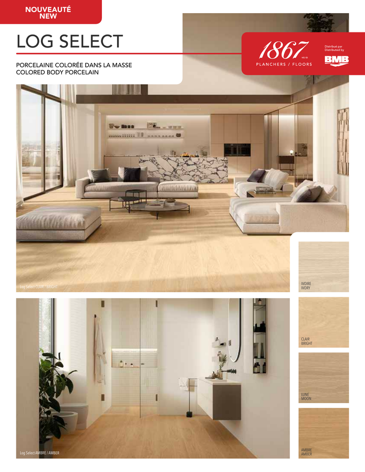 Log Select - 1867 Wood-Look Porcelain Tile 8"x48"