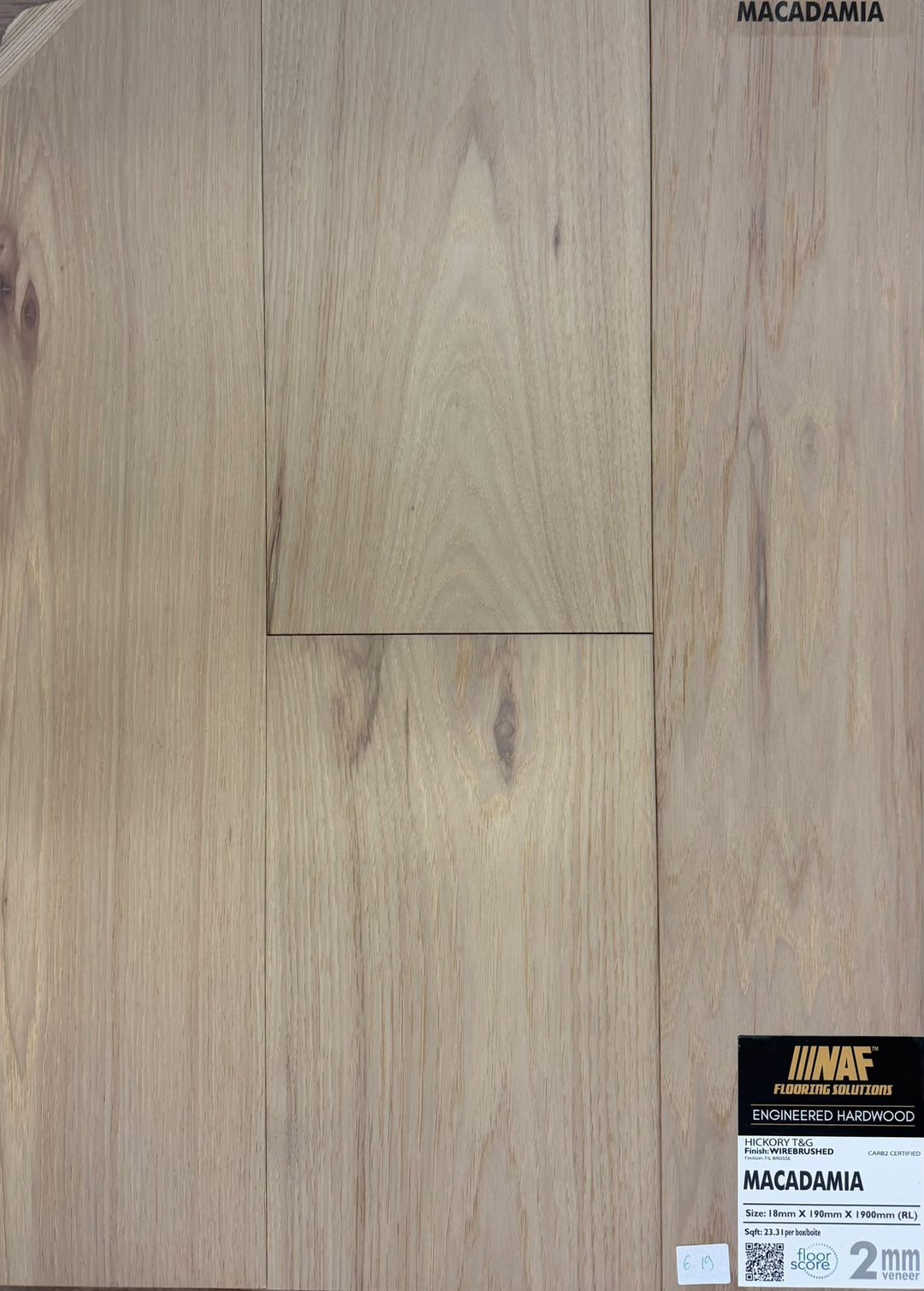 Macadamia - NAF 7.5''x18mm HICKORY Engineered Hardwood