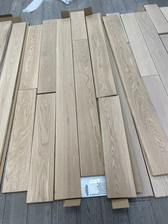 A close up of Macaroon VIDAR premium American Oak engineered hardwood flooring.