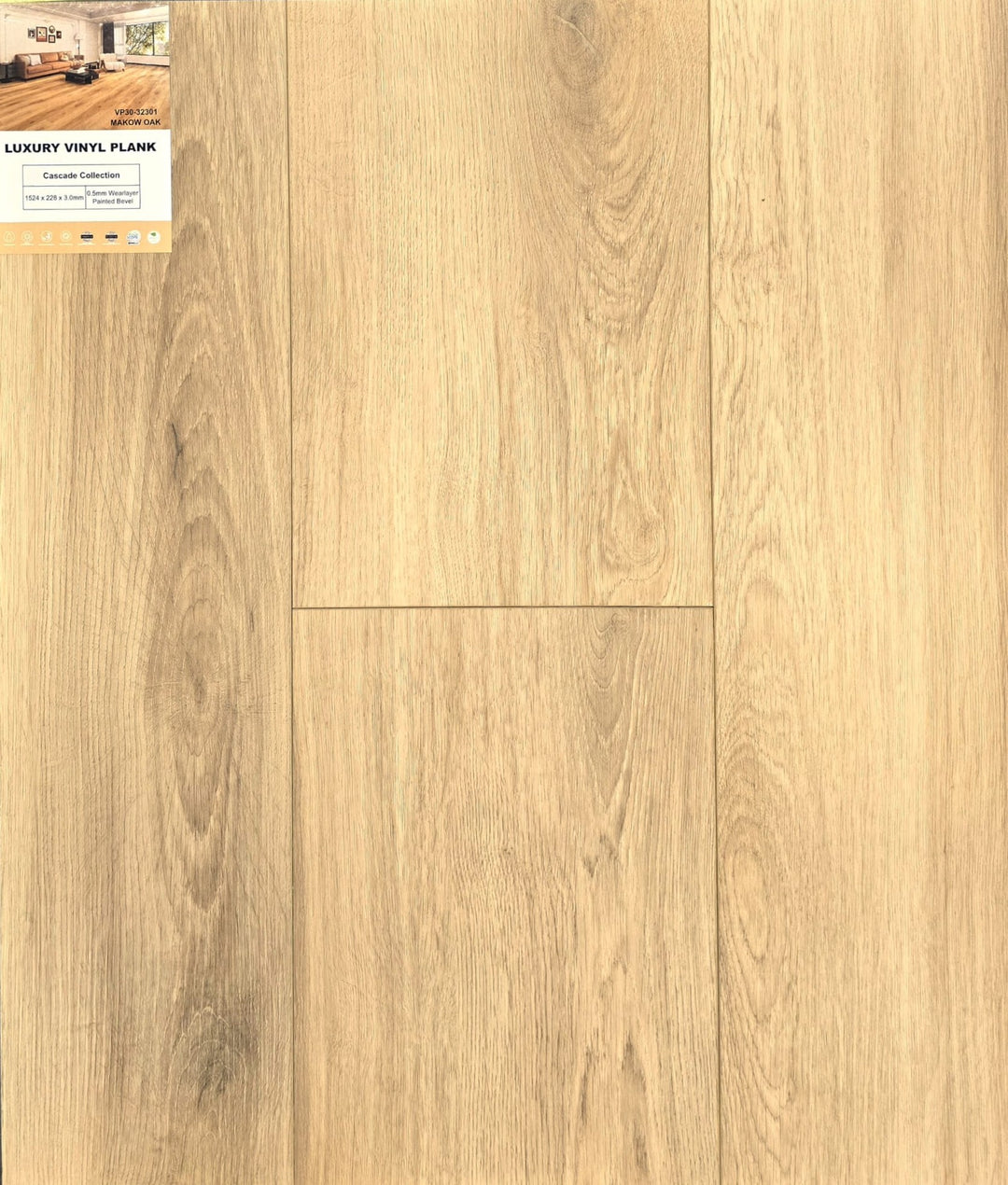 32301 Makow Oak - EVERGREEN 3mm Glue Down Luxury Vinyl
