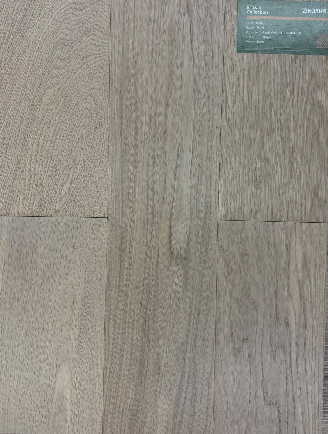 Malibu - Zinbahr 6" Oak Collection Engineered Hardwood ¾"