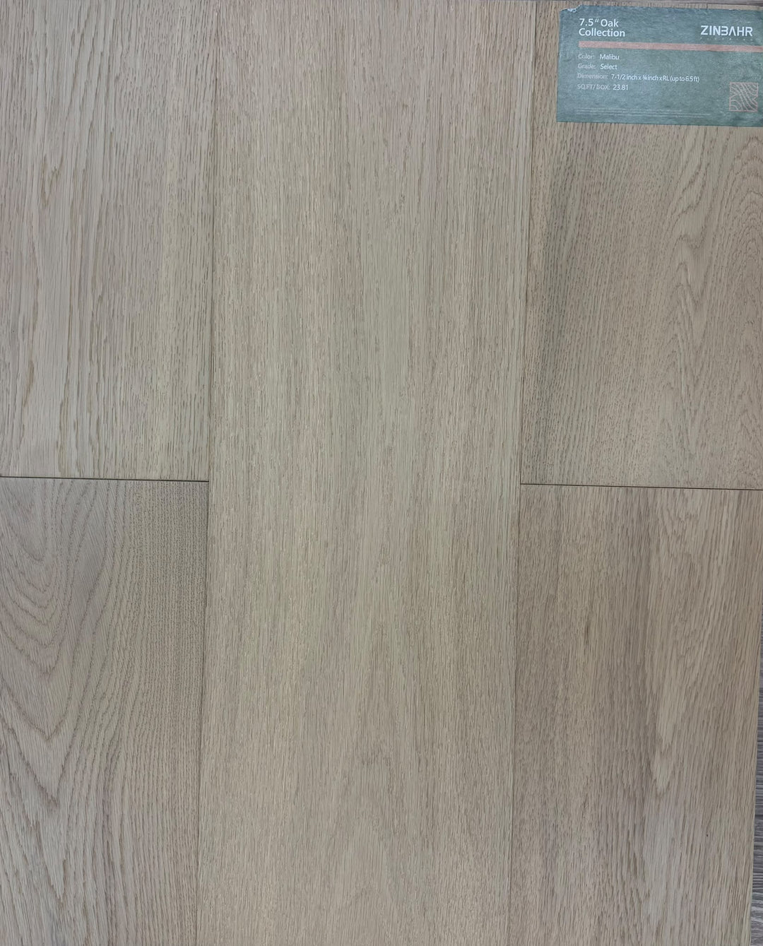 Malibu - Zinbahr 7.5" Oak Collection Engineered Hardwood ¾"