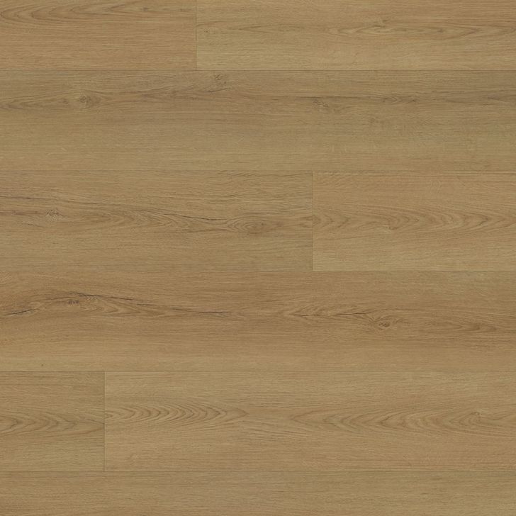 Close-up of a wooden floor with a warm brown color and visible grain pattern.