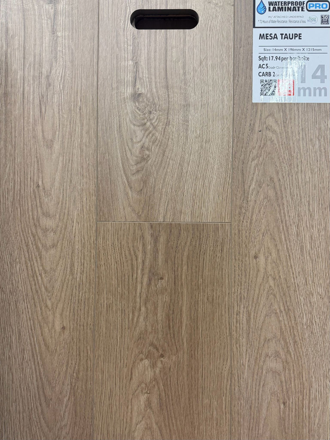 Mesa Taupe - NAF 14mm Waterproof Laminate Pro with Underlay
