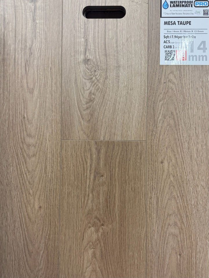 Mesa Taupe - NAF 14mm Waterproof Laminate Pro with Underlay